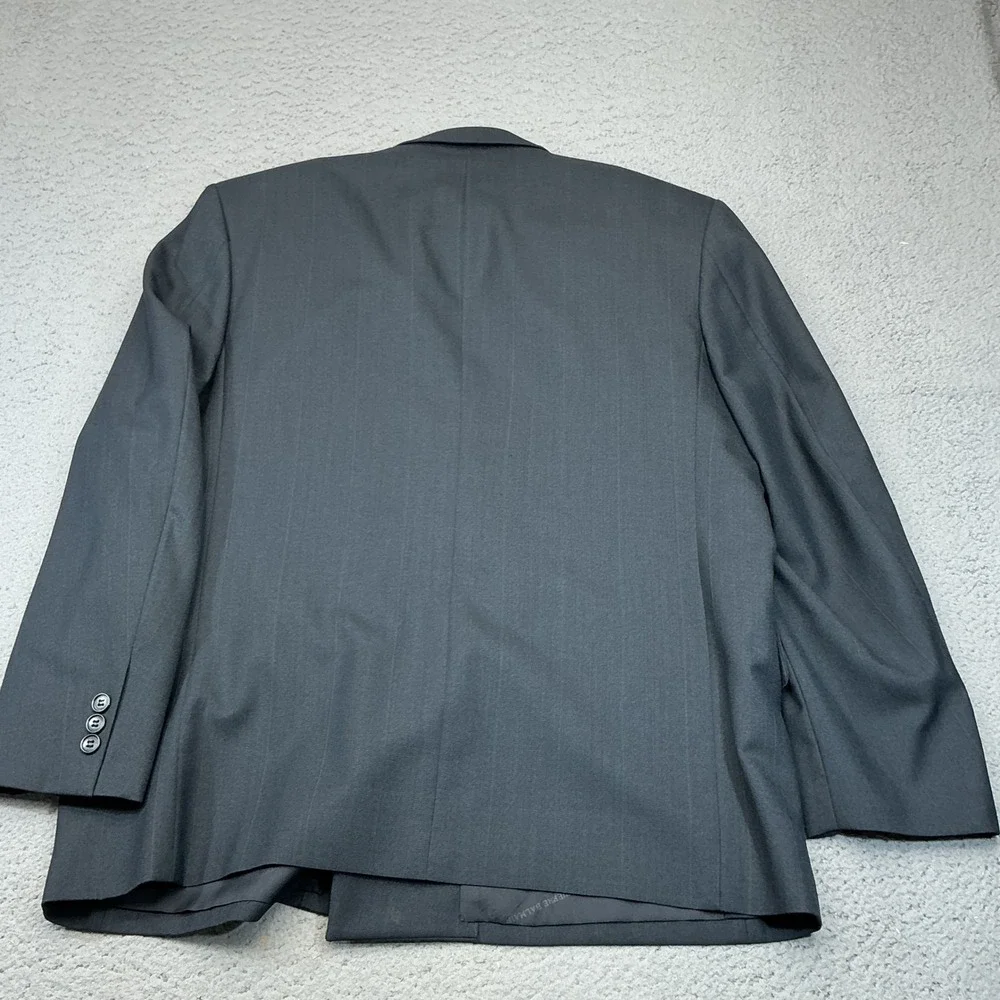 Vintage Pierre Balmain Blazer Mens 42 Short Gray Pinstripe Double Breasted Wool